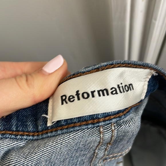 REFORMATION Serena High Waist Button Fly Skinny Jeans Kasai Wash - Picture 3 of 4